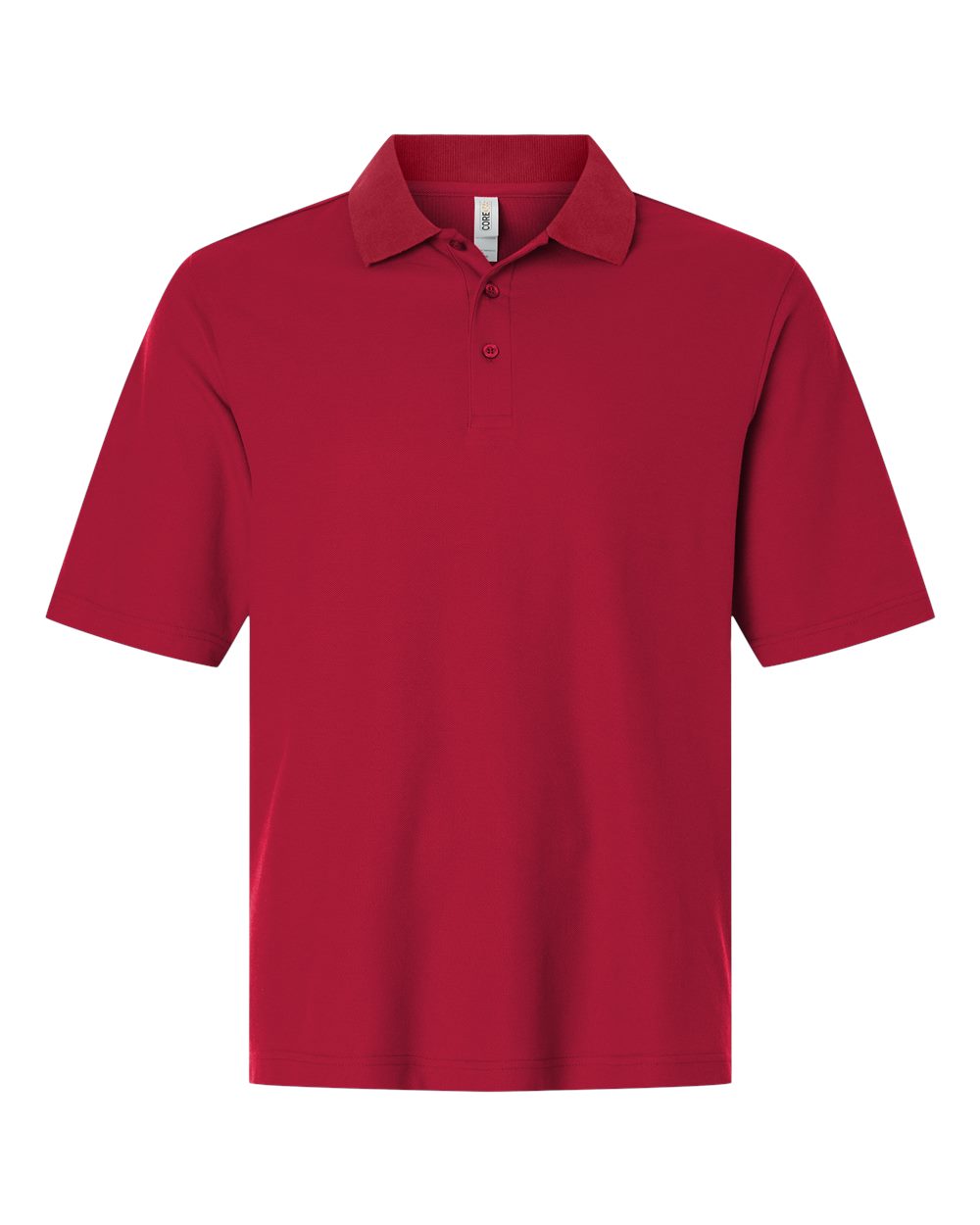 Front View of Classic Red Men's Tall Resolve CVC Performance Pique Polo - CE106T