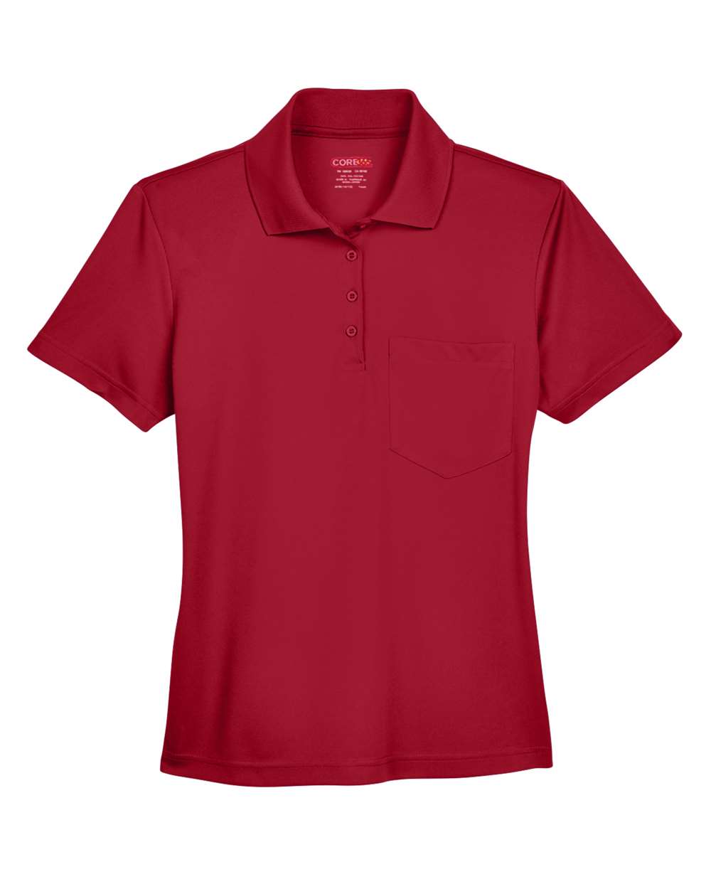 Front View of Classic Red Women's Origin Performance Piqué Polo with Pocket - 78181P