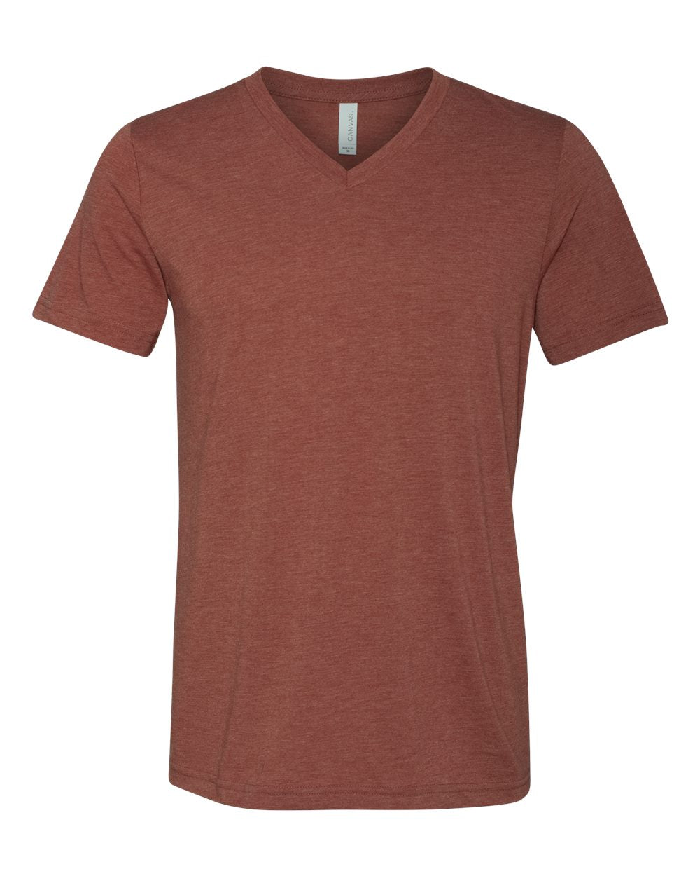 Front View of Clay Triblend Triblend V-Neck Short Sleeve Tee - 3415
