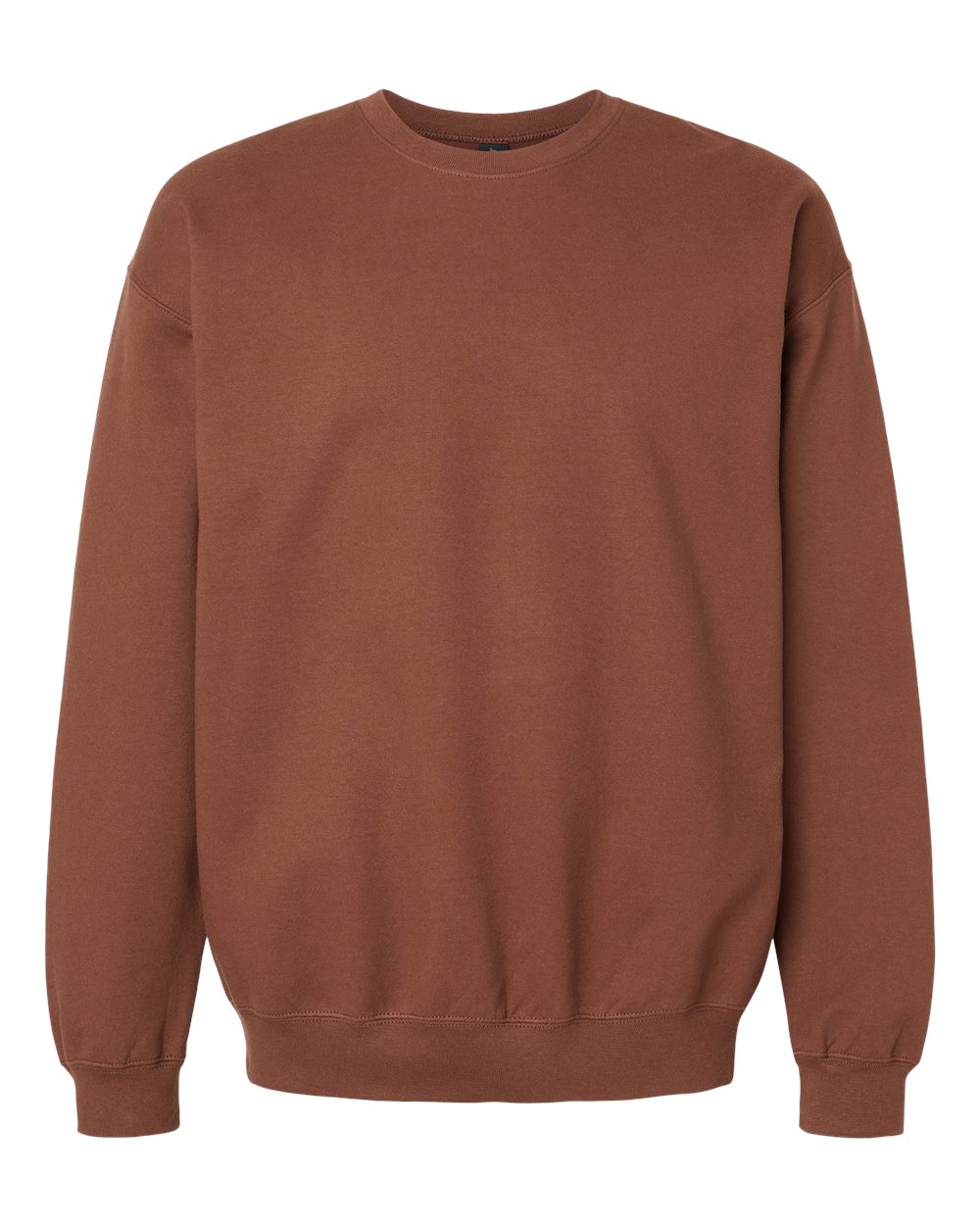 Front View of Cocoa Softstyle® Midweight Crewneck Sweatshirt - SF000