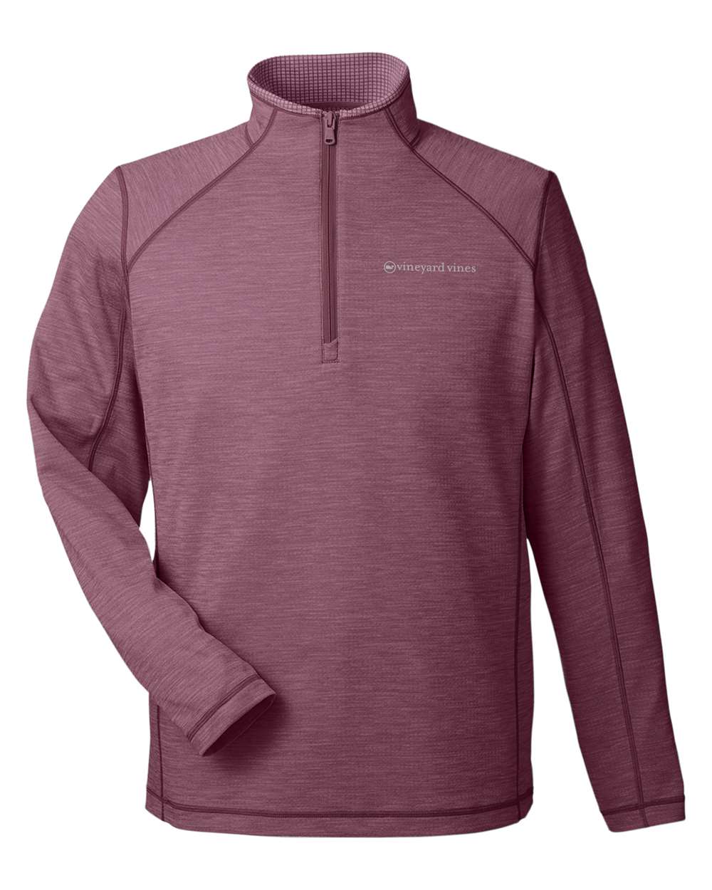Front View of Collegiate Burgundy Sankaty Quarter-Zip Pullover - K002709