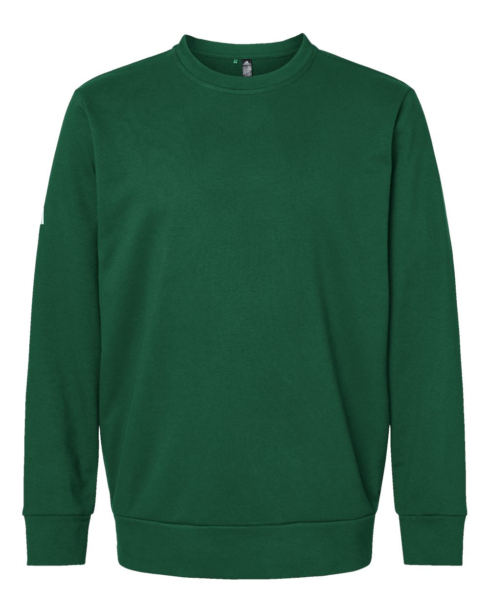 Front View of Collegiate Green Fleece Crewneck Sweatshirt - A434