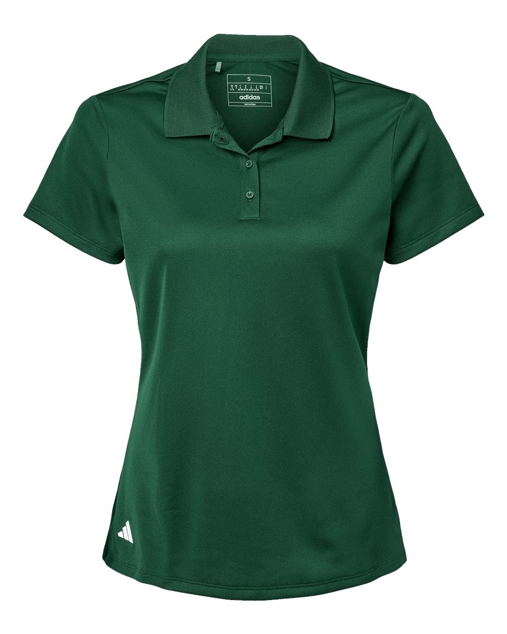 Front View of Collegiate Green Women's Basic Sport Polo - A431