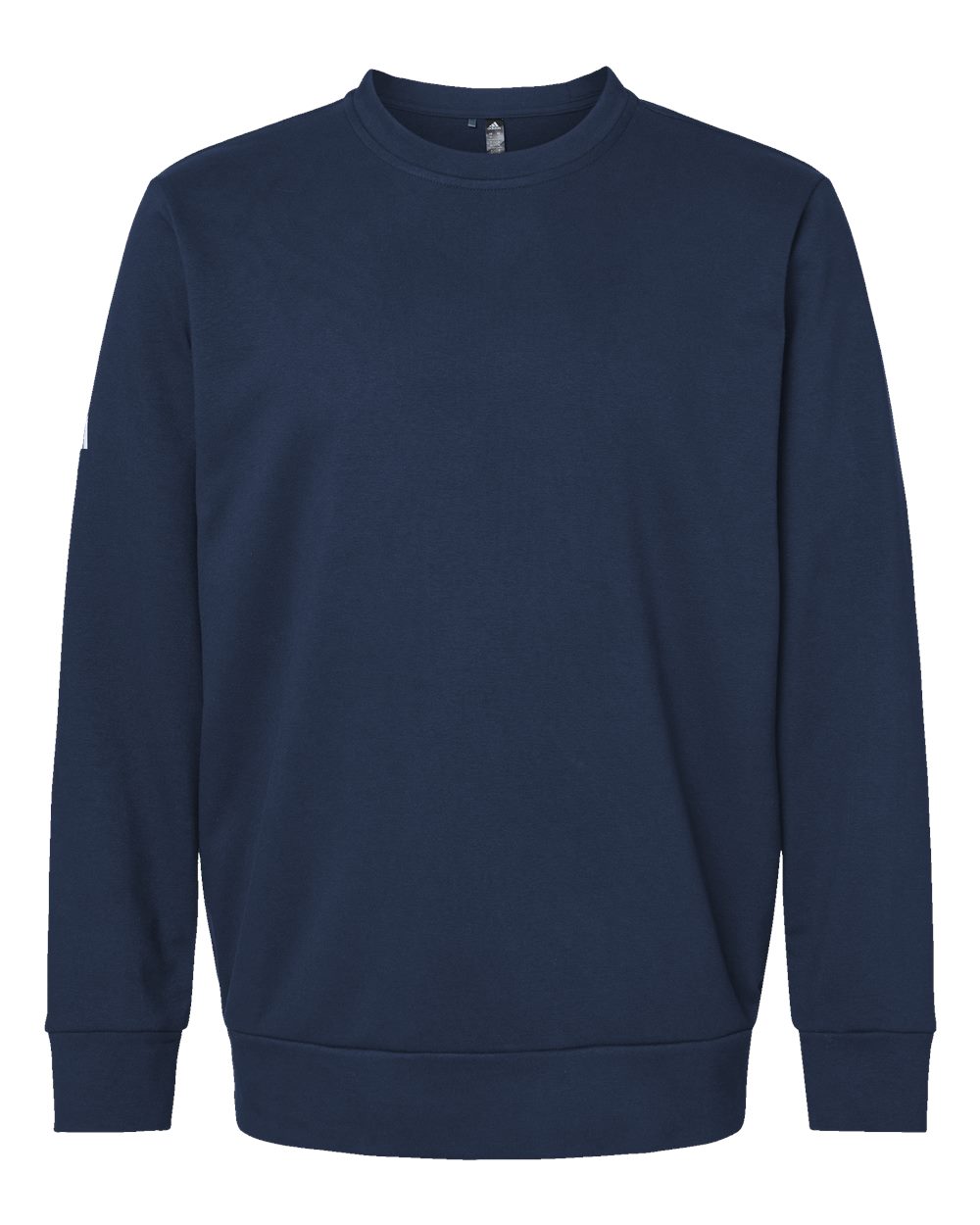 Front View of Collegiate Navy Fleece Crewneck Sweatshirt - A434