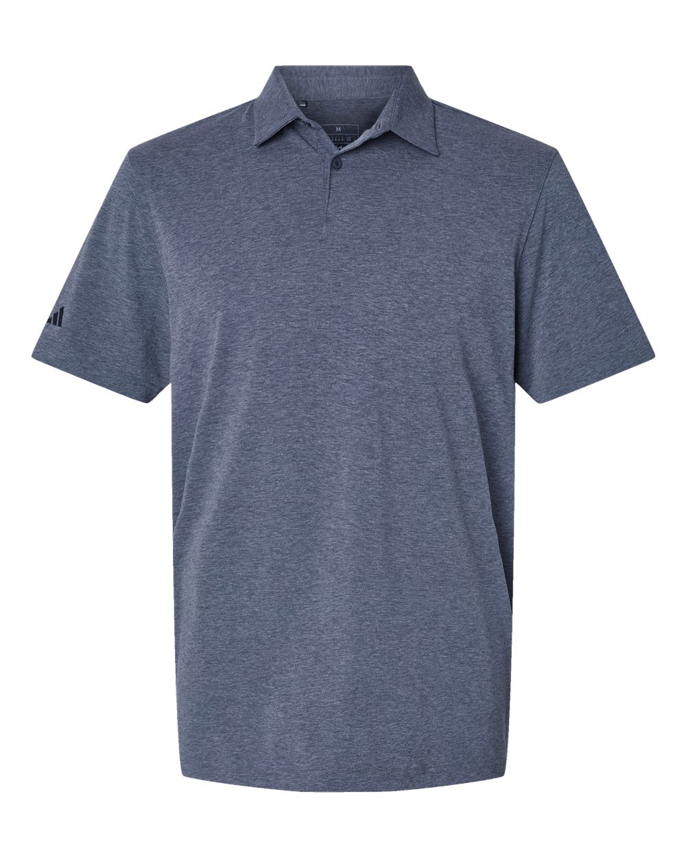 Front View of Collegiate Navy Melange Blend Polo - A590