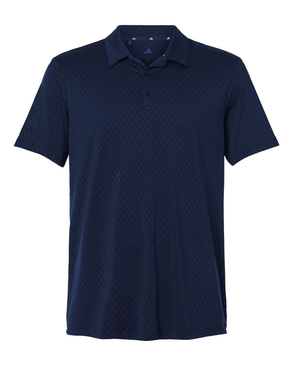 Front View of Collegiate Navy Men's 4-Way Stretch Printed Polo - A716