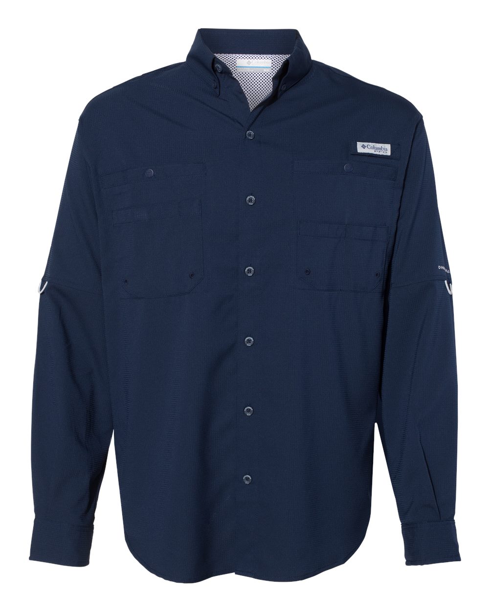 Front View of Collegiate Navy PFG Tamiami™ II Shirt - 212467
