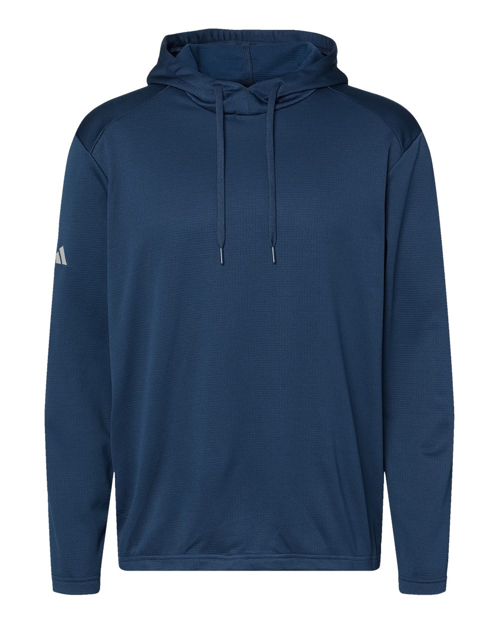 Front View of Collegiate Navy Textured Mixed Media Hooded Sweatshirt - A530