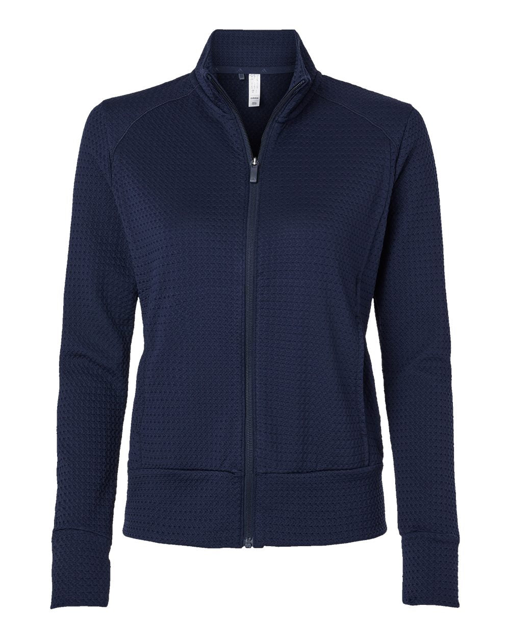 Front View of Collegiate Navy Women's Ultimate Textured Full-Zip Jacket - A1007