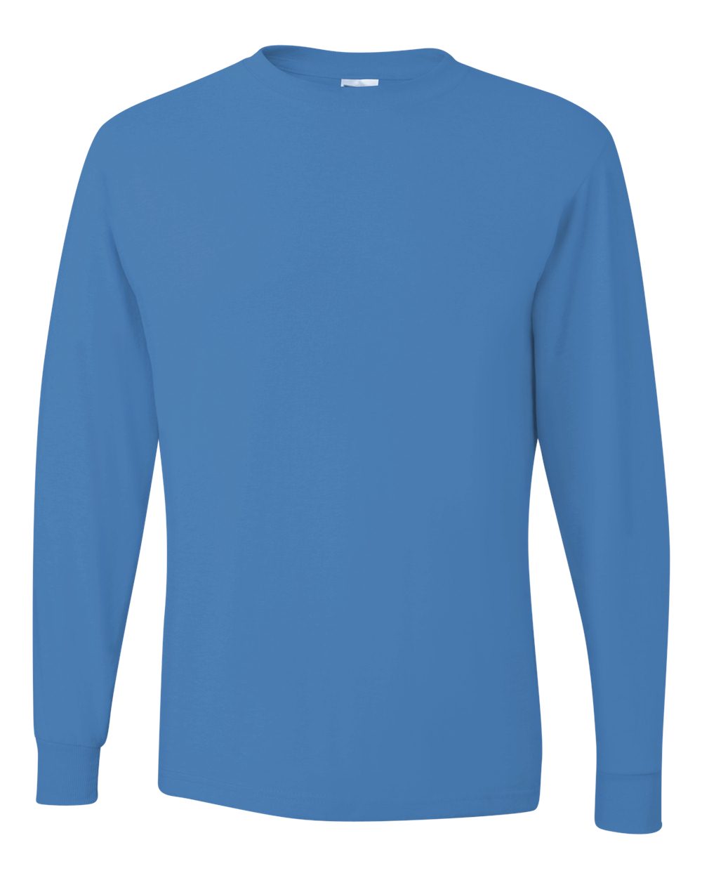 Front View of Columbia Blue Dri-Power® Long Sleeve 50/50 T-Shirt - 29LSR