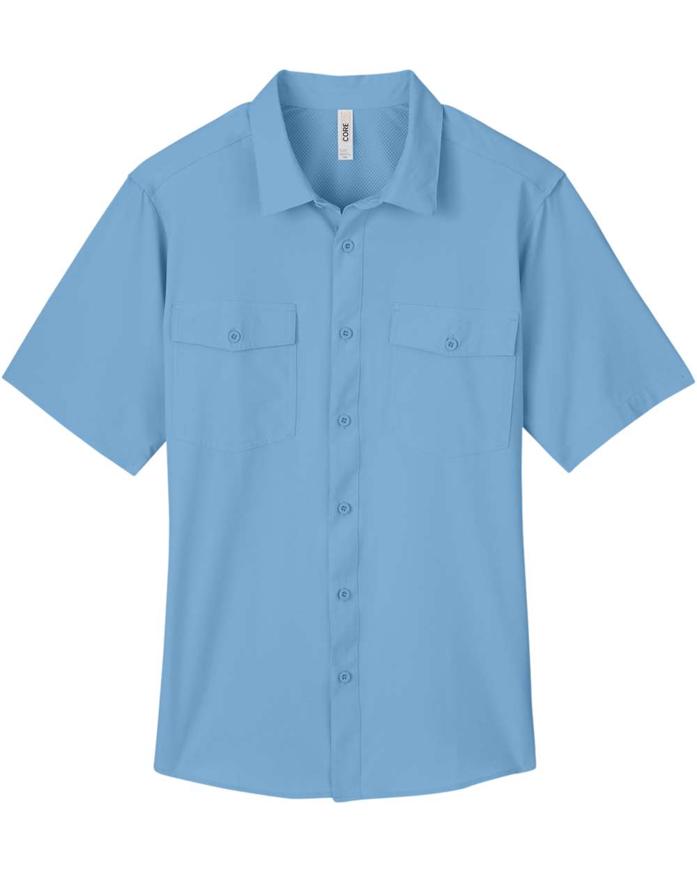 Front View of Columbia Blue Men's Ultra UVP® Marina Shirt - CE510