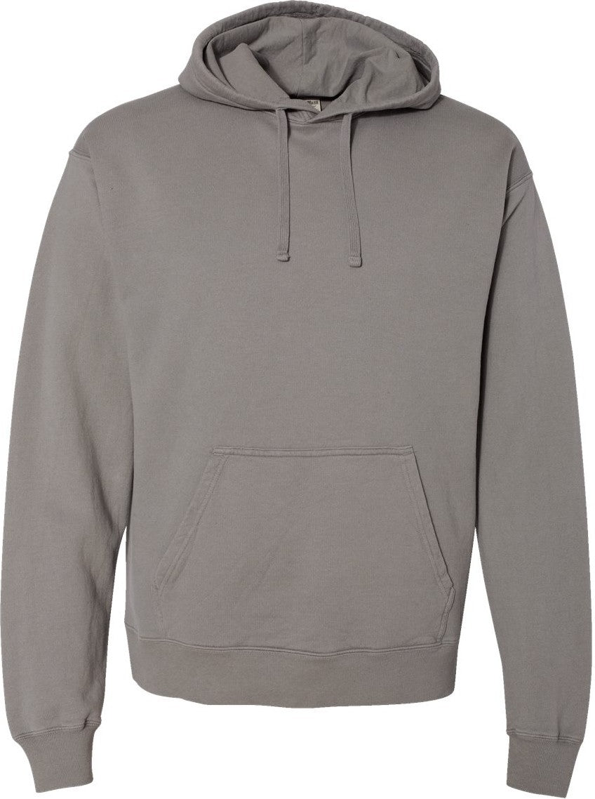 Front View of Concrete Grey Garment-Dyed Hooded Sweatshirt - GDH450