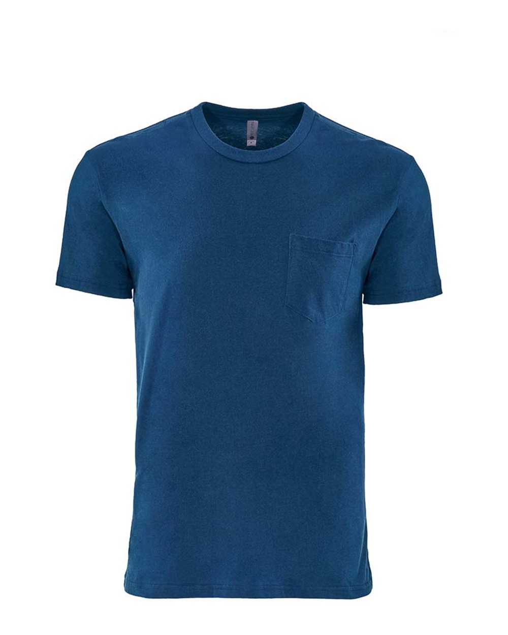 Front View of Cool Blue Cotton Pocket T-Shirt - 3605