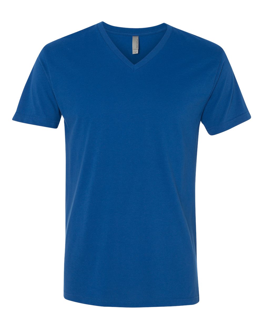 Front View of Cool Blue Sueded V-Neck T-Shirt - 6440