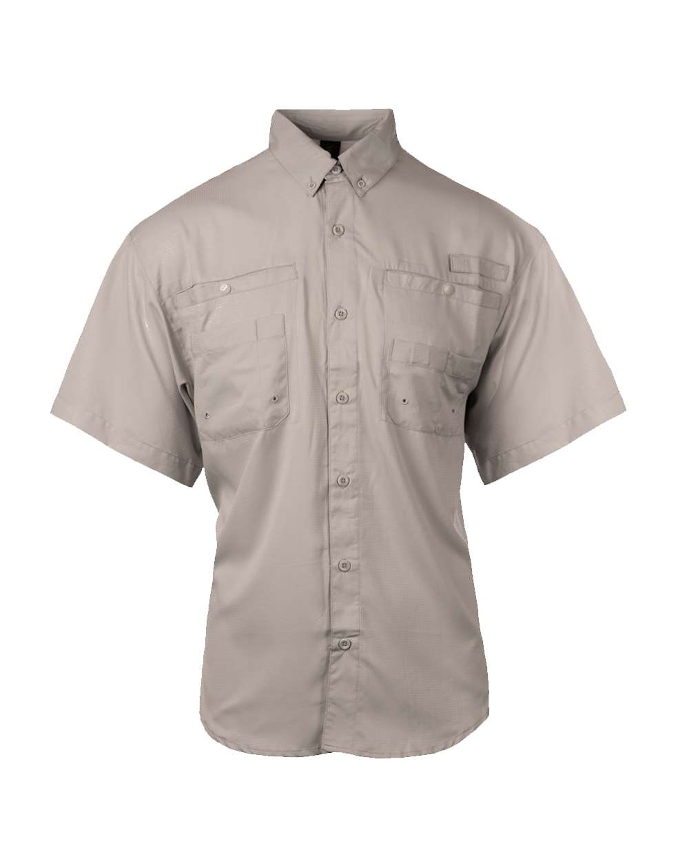 Front View of Cool Grey Baja Short Sleeve Fishing Shirt - 2297