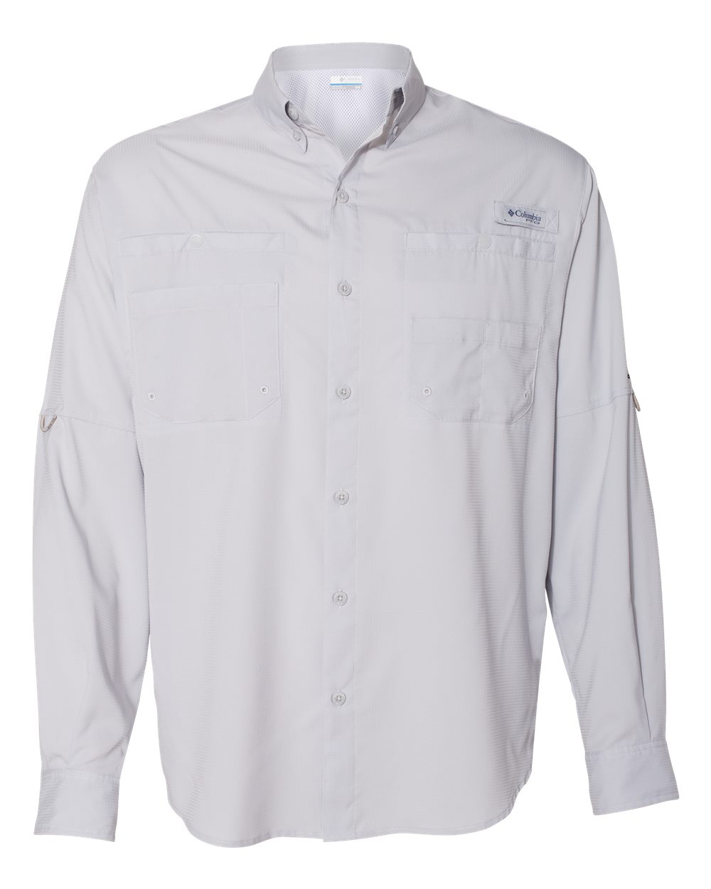 Front View of Cool Grey PFG Tamiami™ II Long Sleeve Shirt - 128606