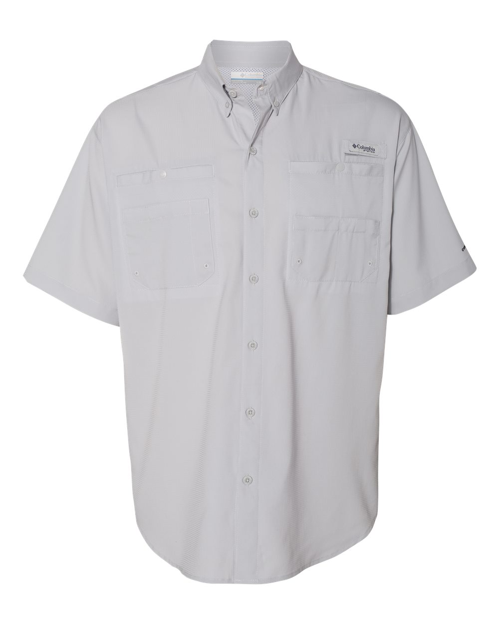 Front View of Cool Grey PFG Tamiami™ II Short Sleeve Shirt - 128705
