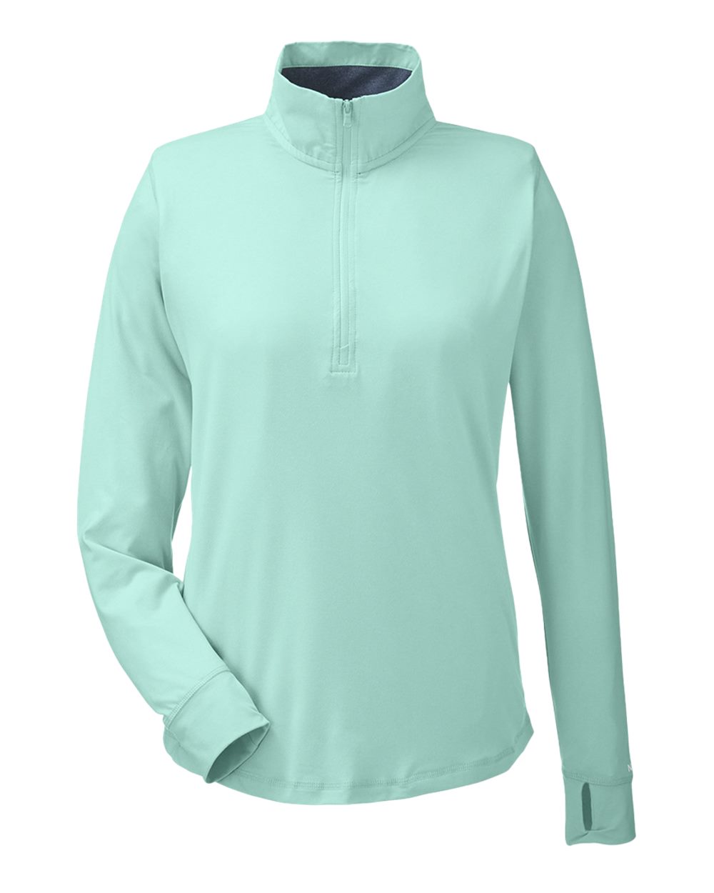 Front View of Cool Mint Women's Saltwater Quarter-Zip Pullover - N17925