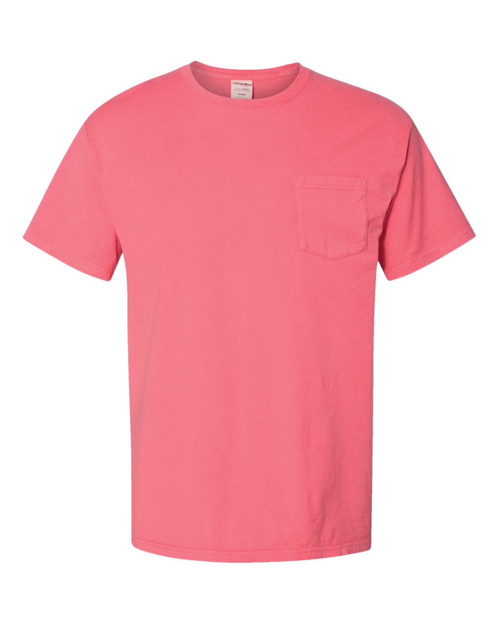 Front View of Coral Craze Garment-Dyed Pocket T-Shirt - GDH150
