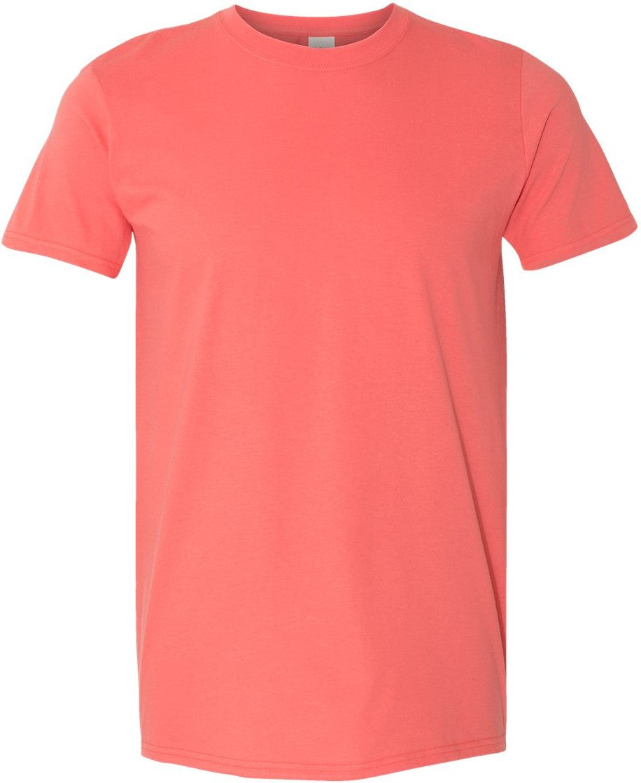Front View of Coral Silk Softstyle® T-Shirt - 64000