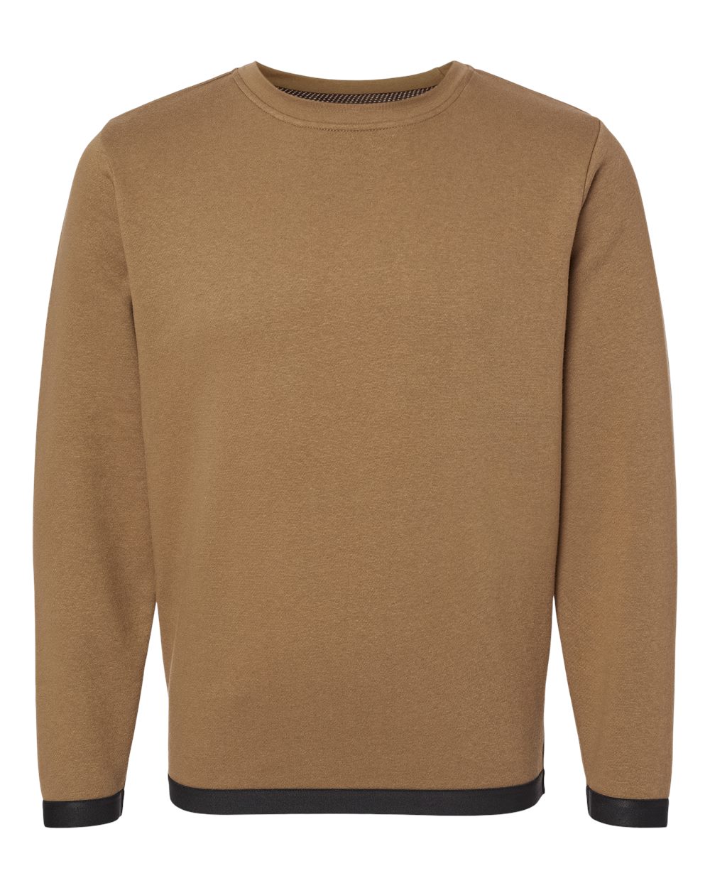 Front View of Coyote Brown/ Black The Statement Fleece Crewneck Sweatshirt - 6789