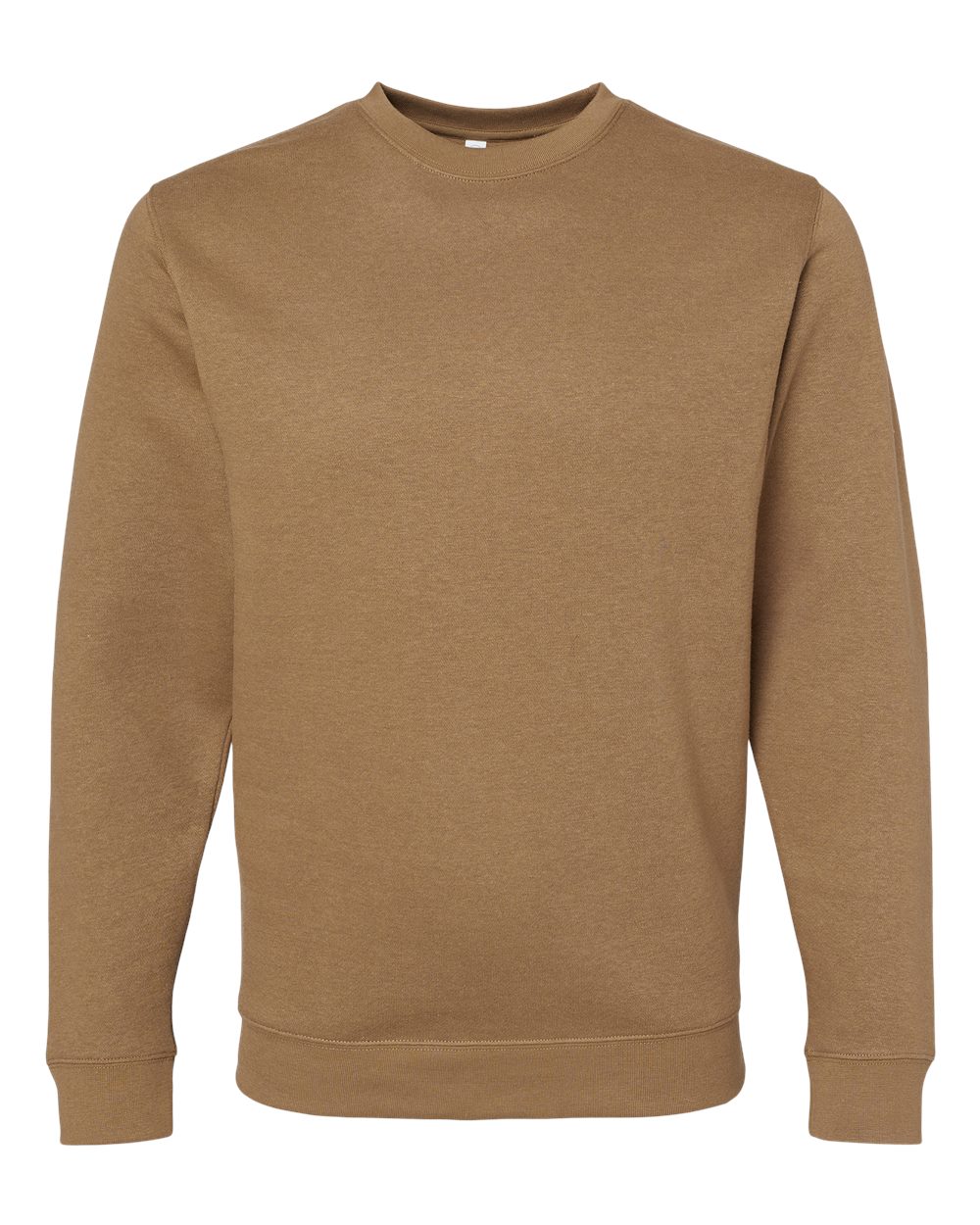 Front View of Coyote Brown Elevated Fleece Crewneck Sweatshirt - 6925
