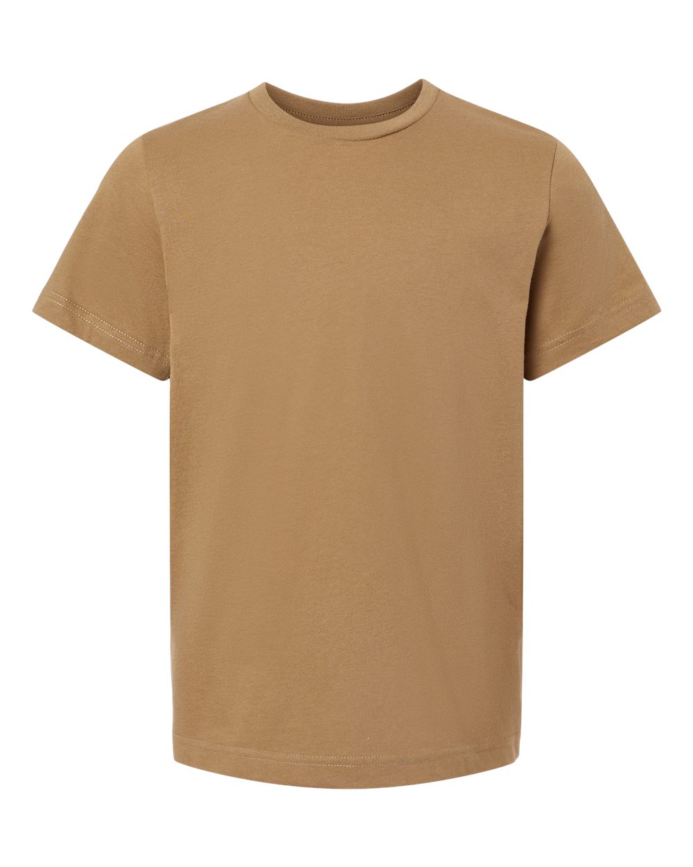 Front View of Coyote Brown Youth Fine Jersey Tee - 6101