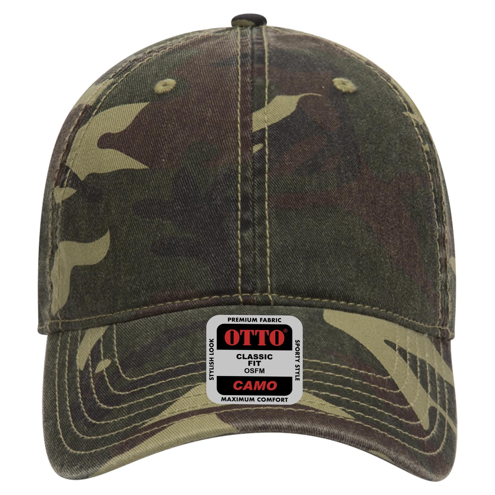 Right View of CP001 - Camo 001 OTTO CAP Camouflage 6 Panel Low Profile Baseball Cap
