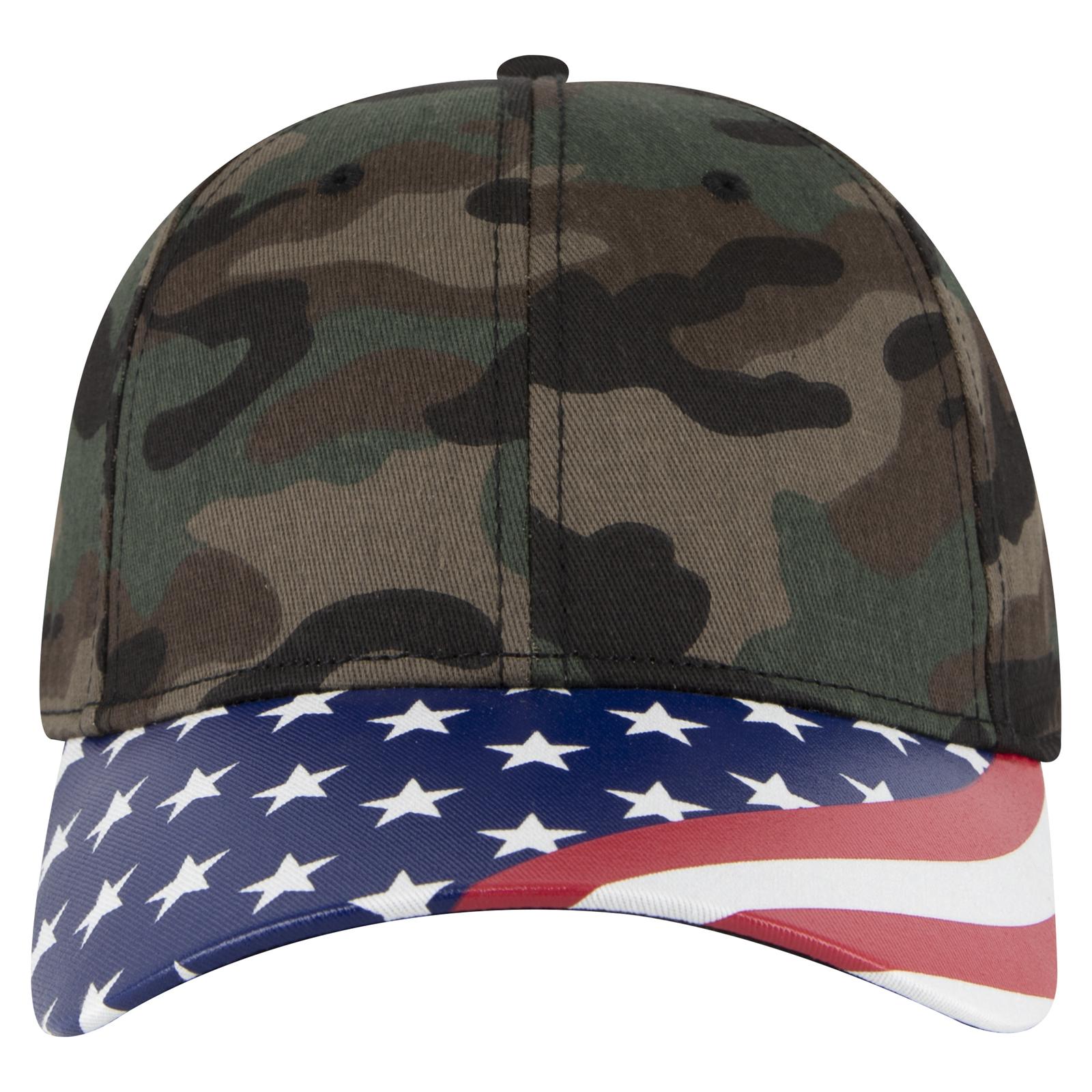 Front View of CP004 - Camo 004 OTTO CAP 6 Panel Low Profile Baseball Cap