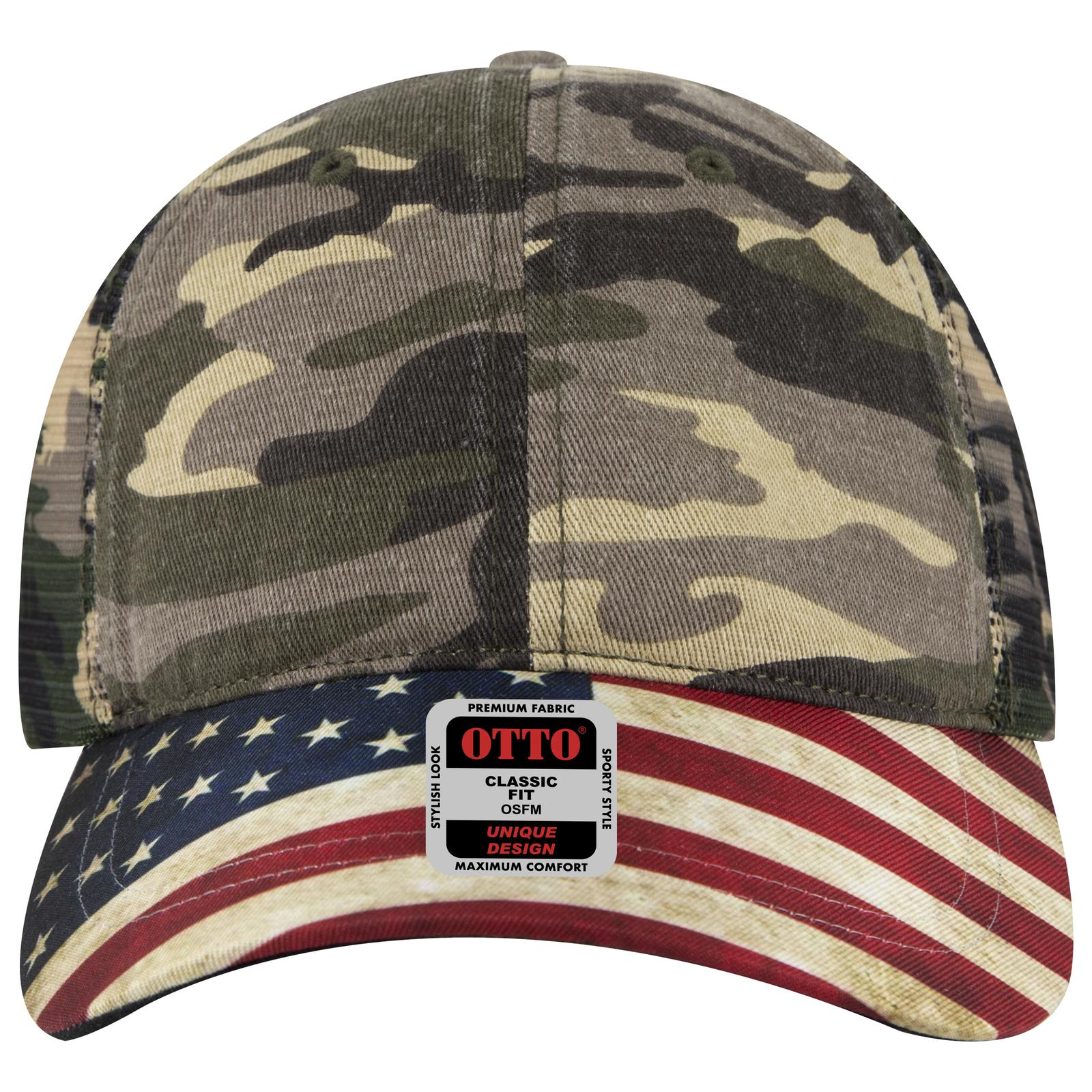 Right View of CP010 - Camo 010 OTTO CAP 6 Panel Low Profile Mesh Back Trucker Dad Hat