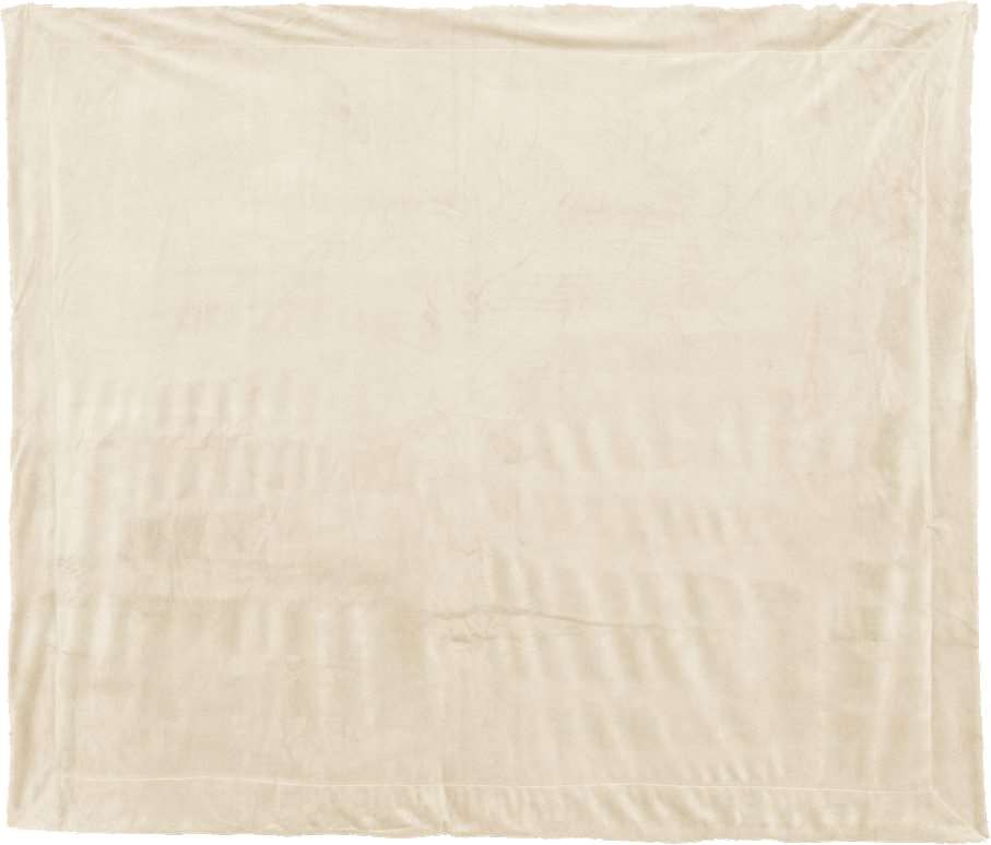 Front View of Cream Micro Mink Sherpa Blanket - 8712