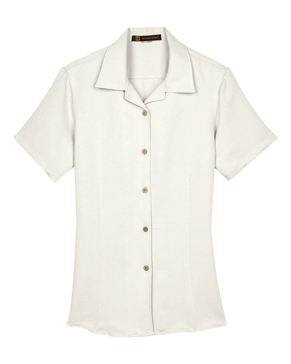 Front View of Cream Women's Bahama Cord Camp Shirt - M570W