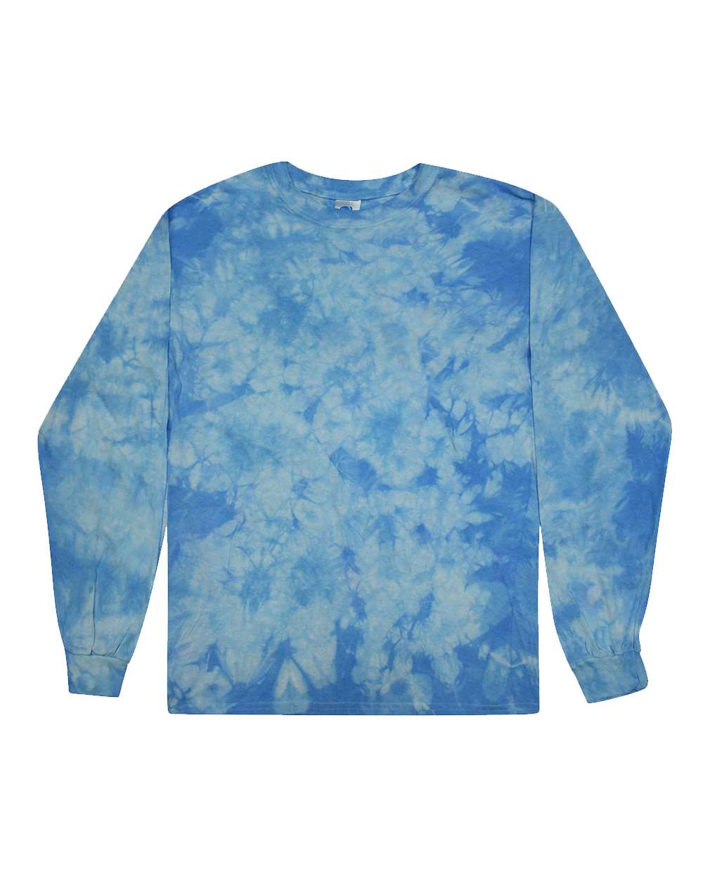 Front View of Crystal Carolina Blue Crystal Wash Long Sleeve T-Shirt - 2390