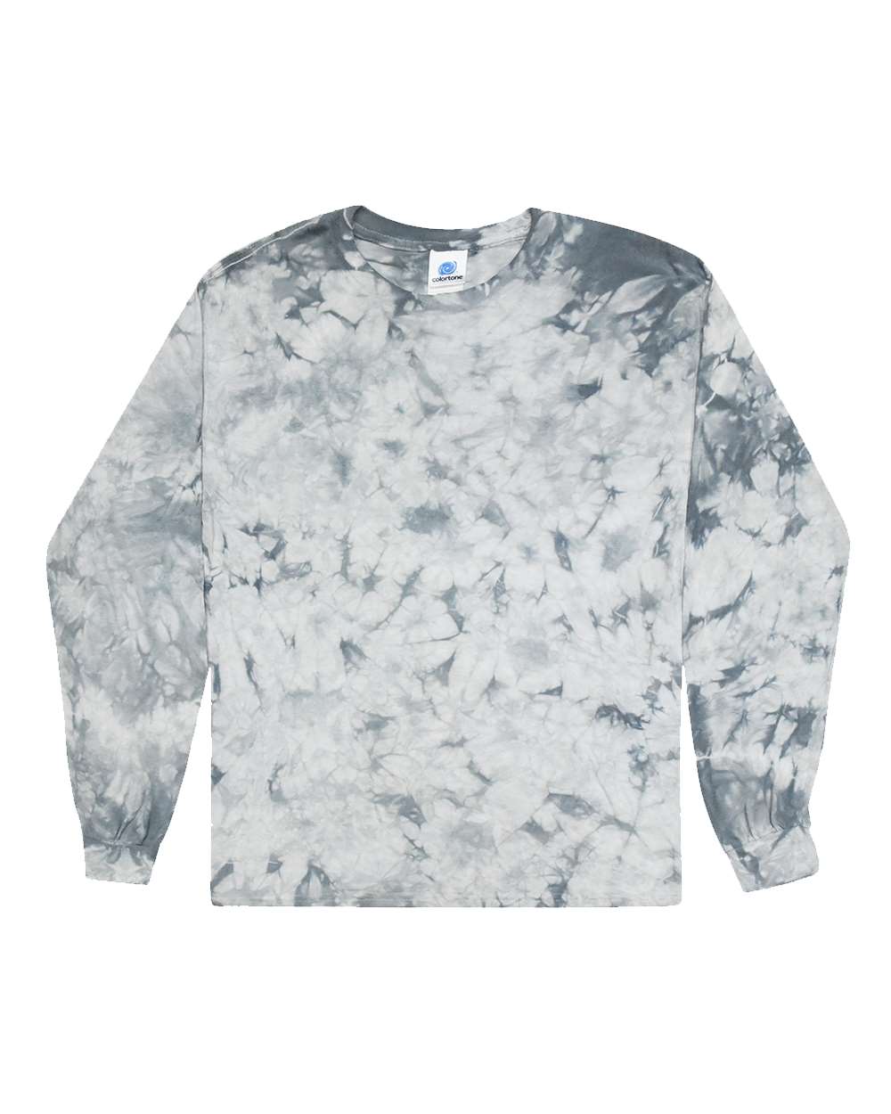 Front View of Crystal Silver Crystal Wash Long Sleeve T-Shirt - 2390