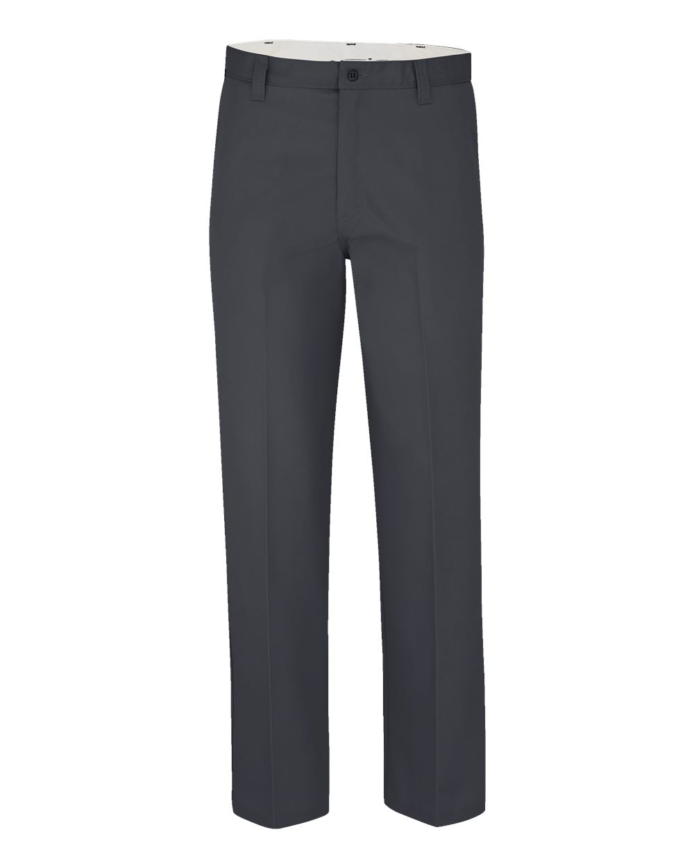 Front View of Dark Charcoal - 39 Unhemmed Industrial Flat Front Pants - Odd Sizes - LP92ODD