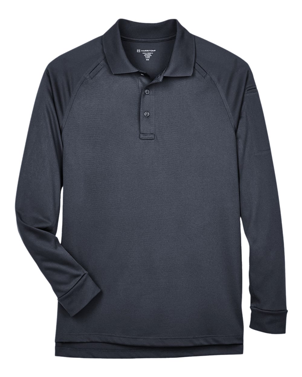 Front View of Dark Charcoal Men's Advantage Long Sleeve Tactical Polo - M211L