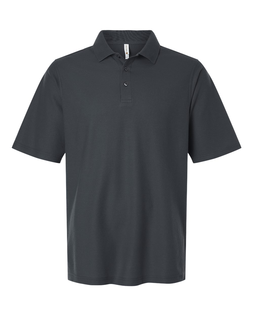 Front View of Dark Charcoal Men's Tall Maverick CVC Pique Polo - M105T