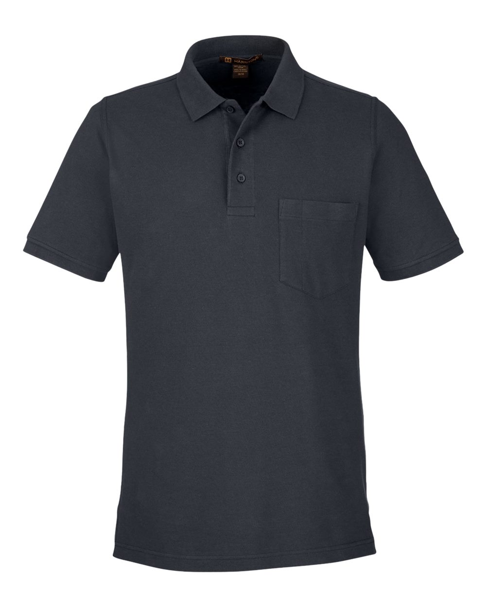 Front View of Dark Charcoal Men's Valiant Cotton Snag Protect Pocket Polo - M205P