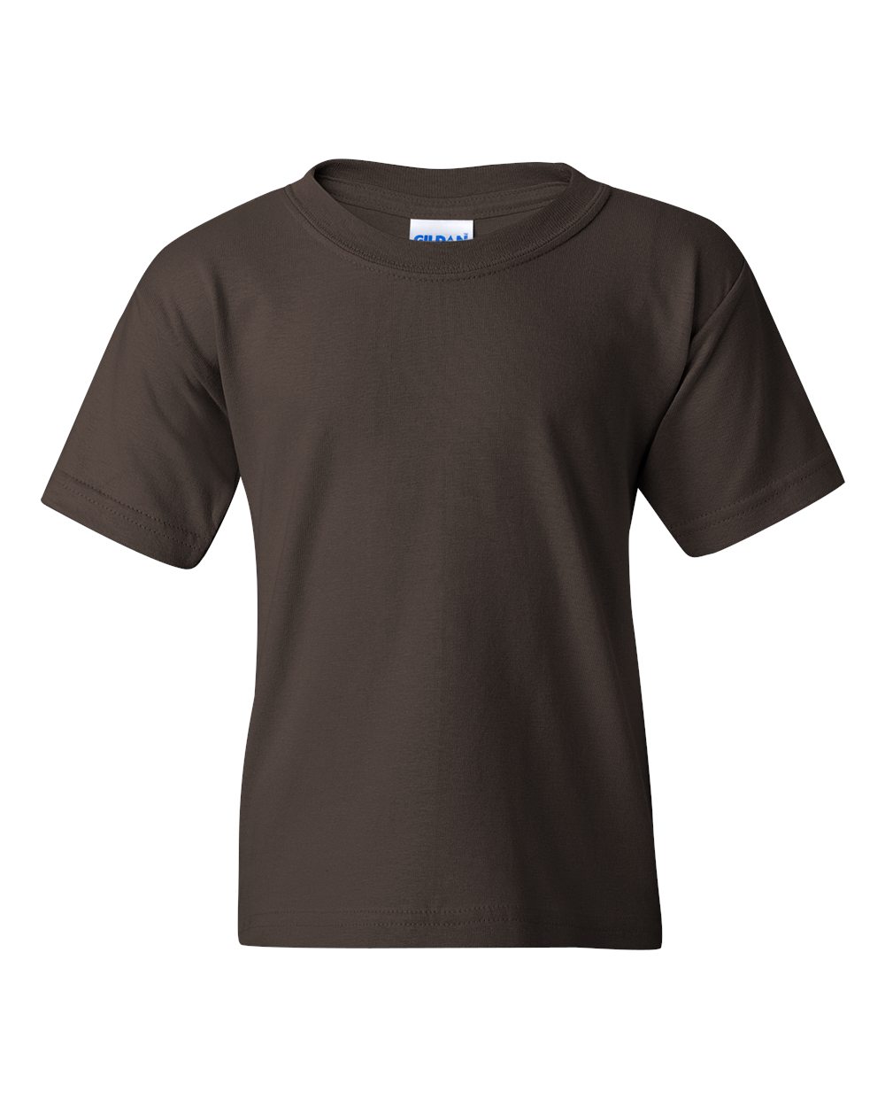 Front View of Dark Chocolate Heavy Cotton™ Youth T-Shirt - 5000B