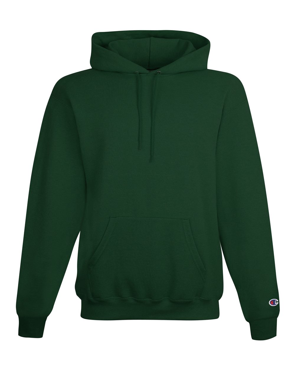 Front View of Dark Green Heather Powerblend® Hooded Sweatshirt - S700