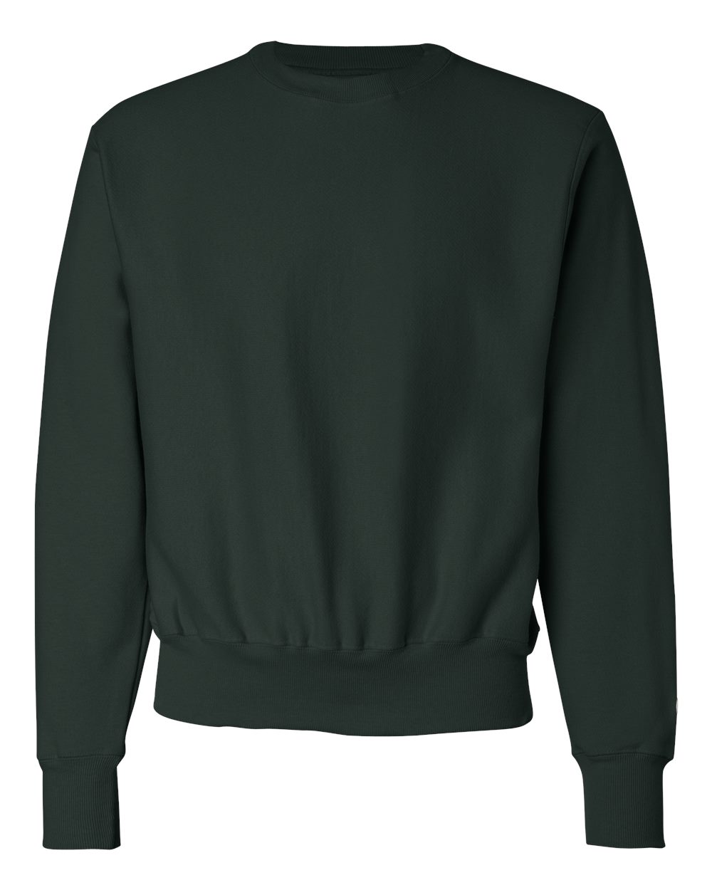 Front View of Dark Green Reverse Weave® Crewneck Sweatshirt - S149