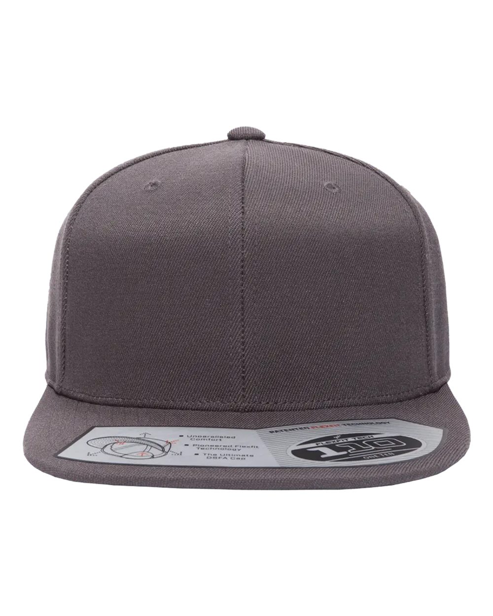 Front View of Dark Grey 110® Snapback Cap - 110F
