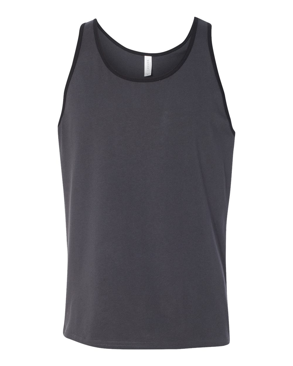 Front View of Dark Grey/ Black Jersey Tank - 3480