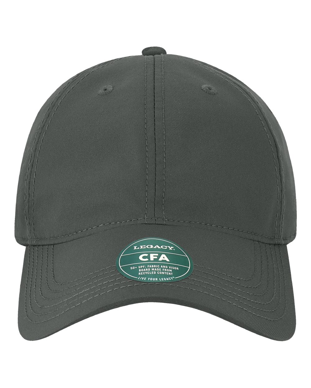 Front View of Dark Grey Cool Fit Adjustable Cap - CFA