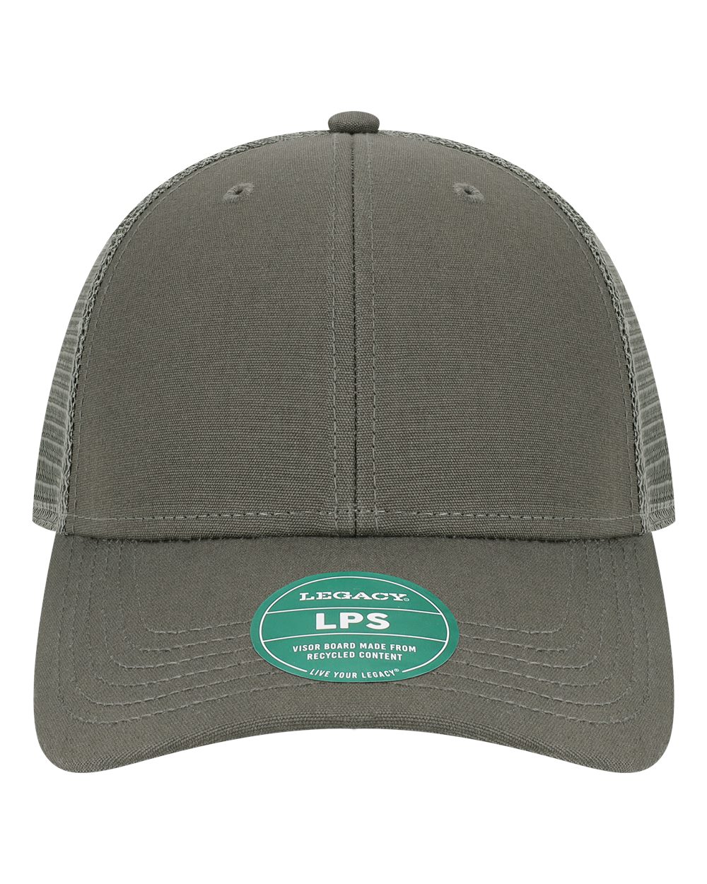 Front View of Dark Grey/ Dark Grey Lo-Pro Snapback Trucker Cap - LPS
