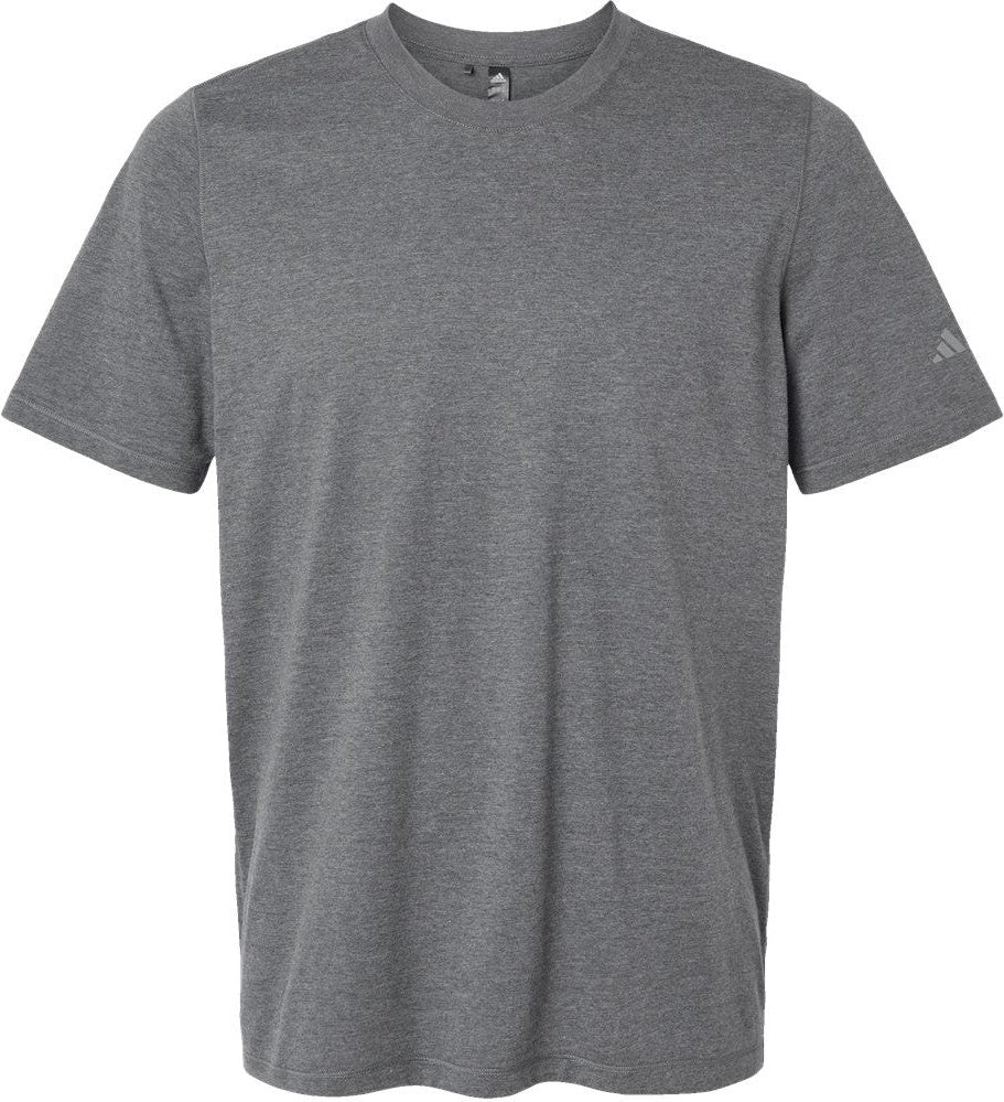 Front View of Dark Grey Heather Blended T-Shirt - A556