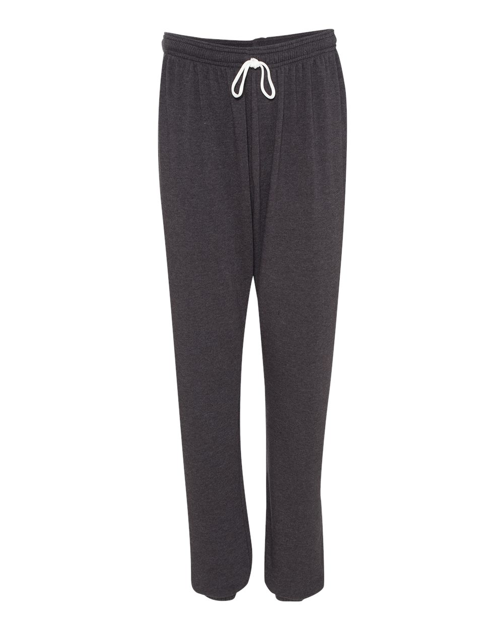 Front View of Dark Grey Heather Sponge Fleece Long Scrunch Pants - 3737