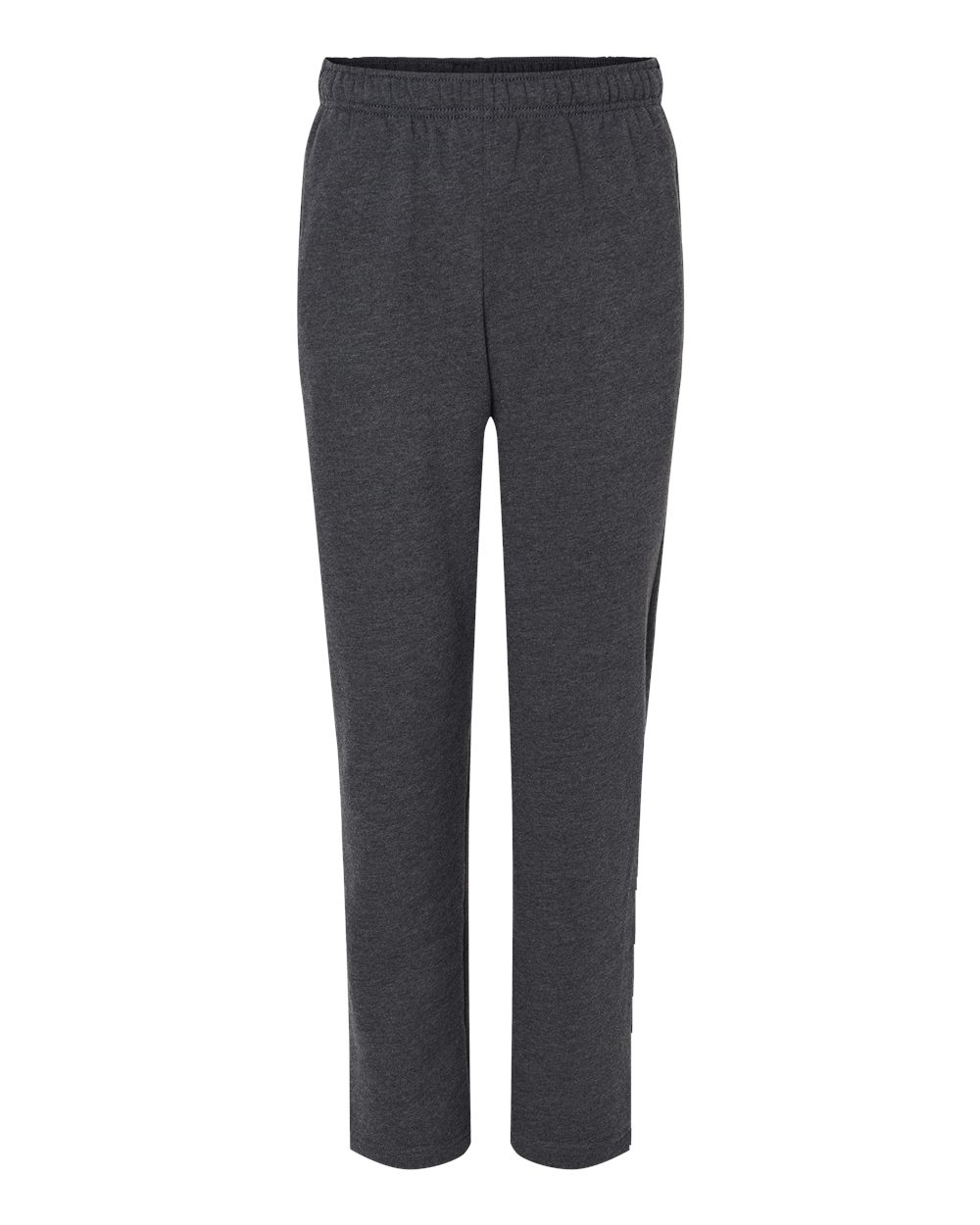 Front View of Dark Grey Heather Sponge Fleece Straight Leg Sweatpants - 3725