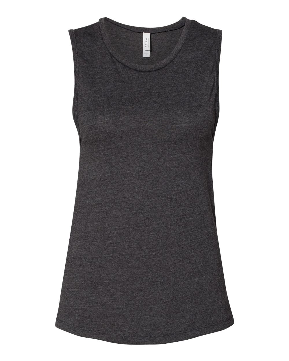 Front View of Dark Grey Heather Women's Jersey Muscle Tank - 6003