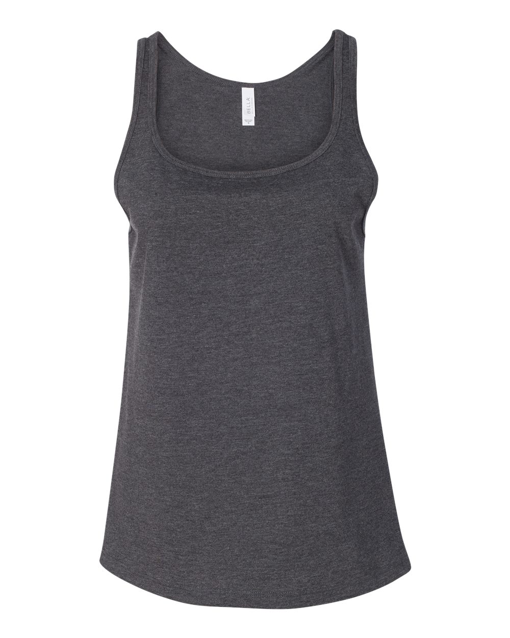 Front View of Dark Grey Heather Women’s Relaxed Jersey Tank - 6488